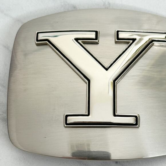 Y Letter Initial Monogram Silver Tone Belt Buckle ✨ - Picture 9 of 14